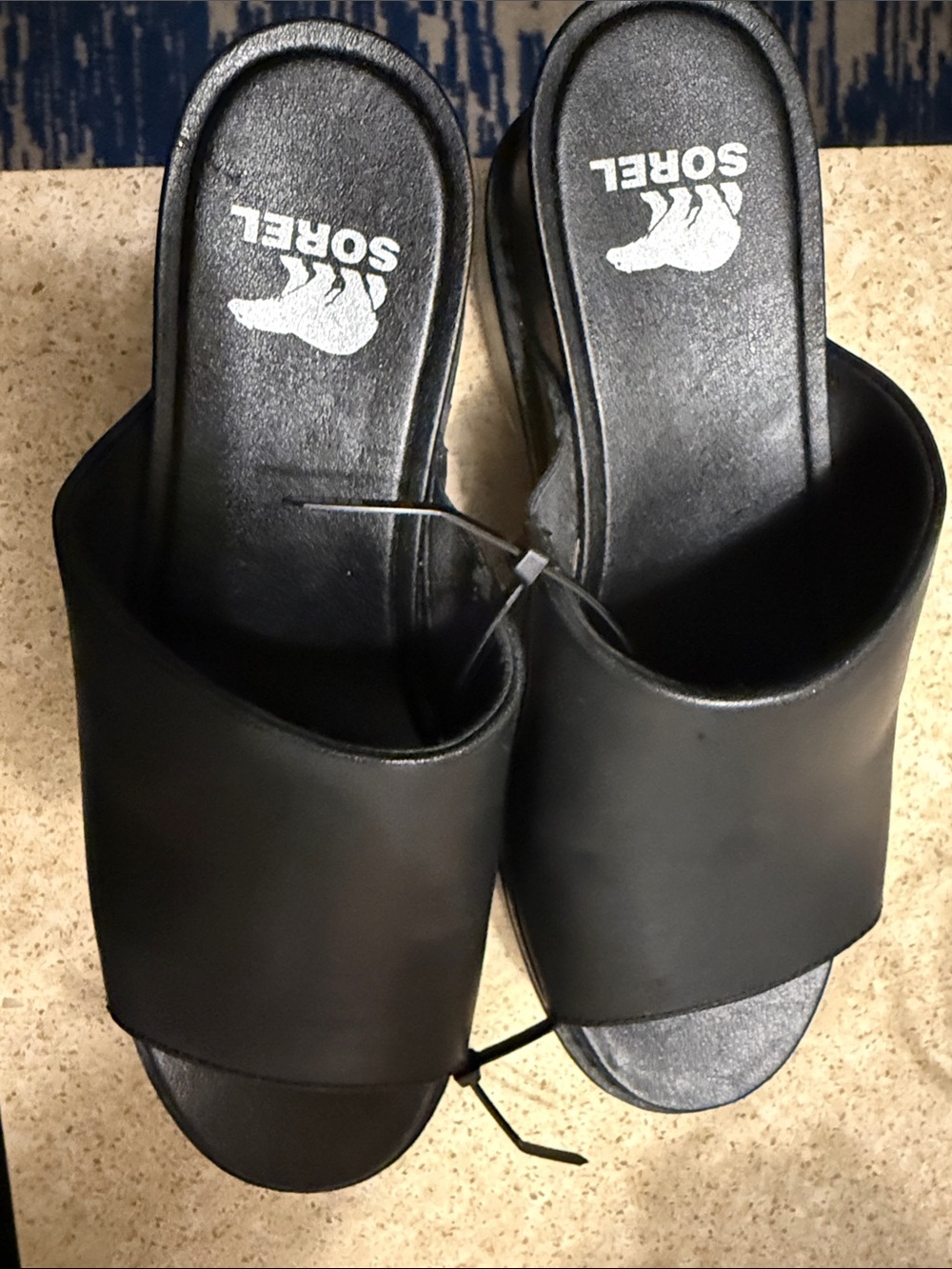 Sorel Black Slide Mules